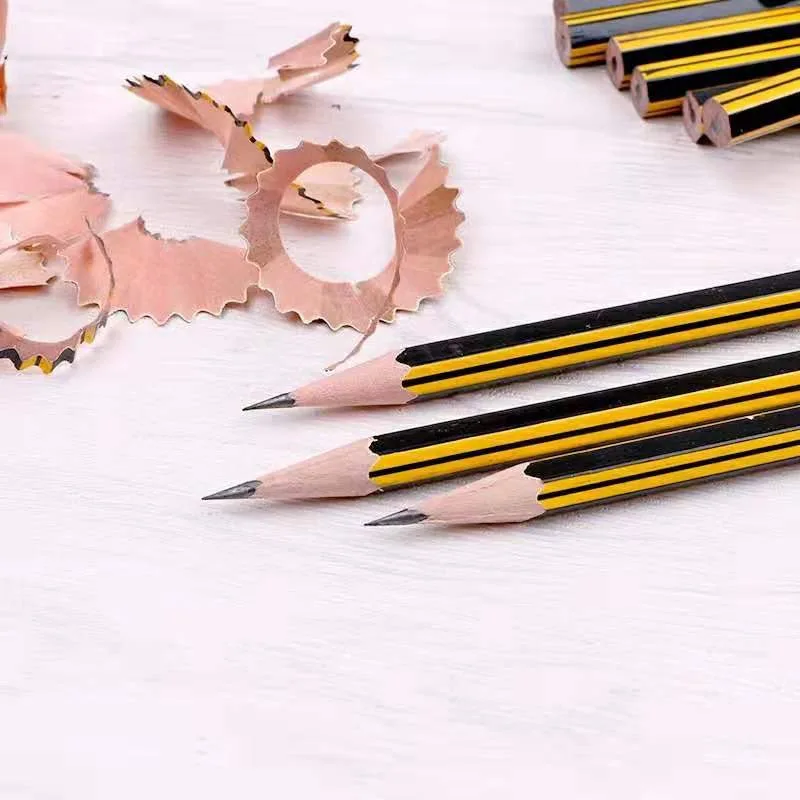 6P yellow black sticky red pencil HB writing drawing pencil 4
