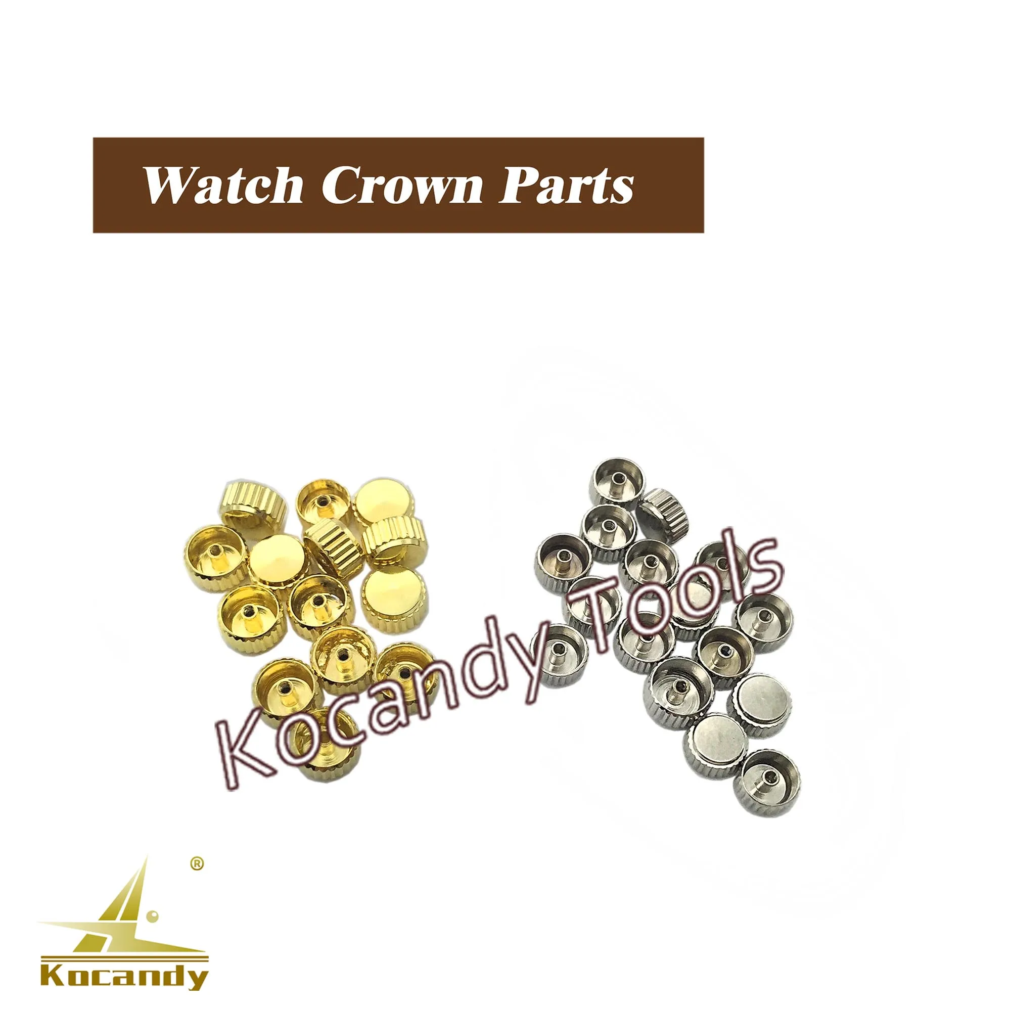 Watch Repair Tool Non-Waterproof Crown Watch Part Replacement Assorted Gold Silver Dome Flat Head Watch Accessories