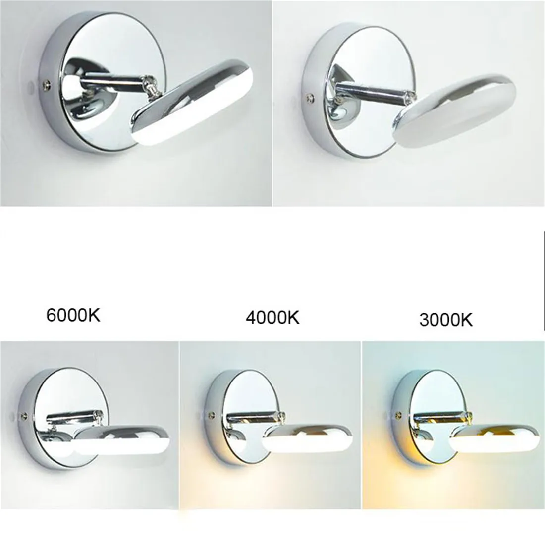 New 5W LED Vanity Lights High Quality Stainless Steel Adjustable LED Bathroom Mirror Front Lamp Vanity Toilet Wall Light