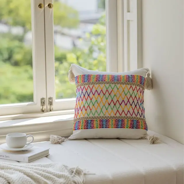 Multi-Color Jacquard Pillow Cover 6