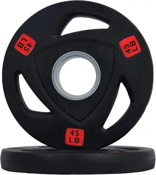 Cast Iron 2-Inch Weight Plate for Strength Training & Weightlifting, Rubber Coated, Multiple Weights Available 1