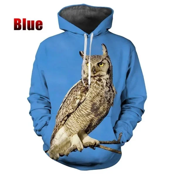 thumbnail image 1 of Nuevas sudaderas con capucha con estampado 3D de búhos y animales para hombre, sudaderas con capucha de moda Y2k, sudadera de hip hop, jersey Harajuku, ropa para mujer, 1 of 5