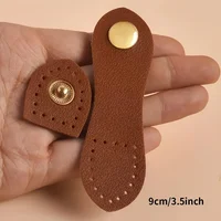 8 pièces 9 cm Boucles de sac en cuir tendance, boutons faits main, fermoirs de portefeuille, fermoirs de porte-cartes pour accessoires de sacs à main DIY 2