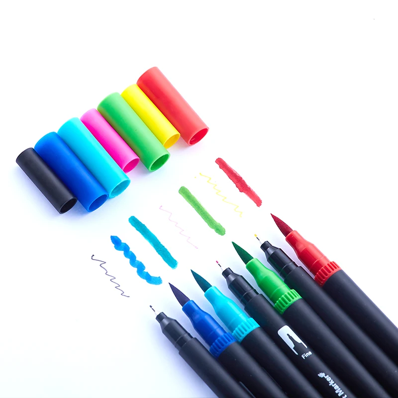 24/60/100/132 Colors Brush Pen Watercolor Pens FineLiner Dual Tip Art Markers Pen For Drawing Painting Calligraphy Art Supplies permanent marker pen,white marker pens,marker pens,color marker pens,permanent markers,pen marker,paint marker pen,markers pen,marker pen,acrylic paint markers