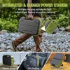 Portable Power Station 1000W with Built-in Solar Panel, 614WH/192000mAh LiFePO4 Battery Pack, Solar Generator with AC/DC 6