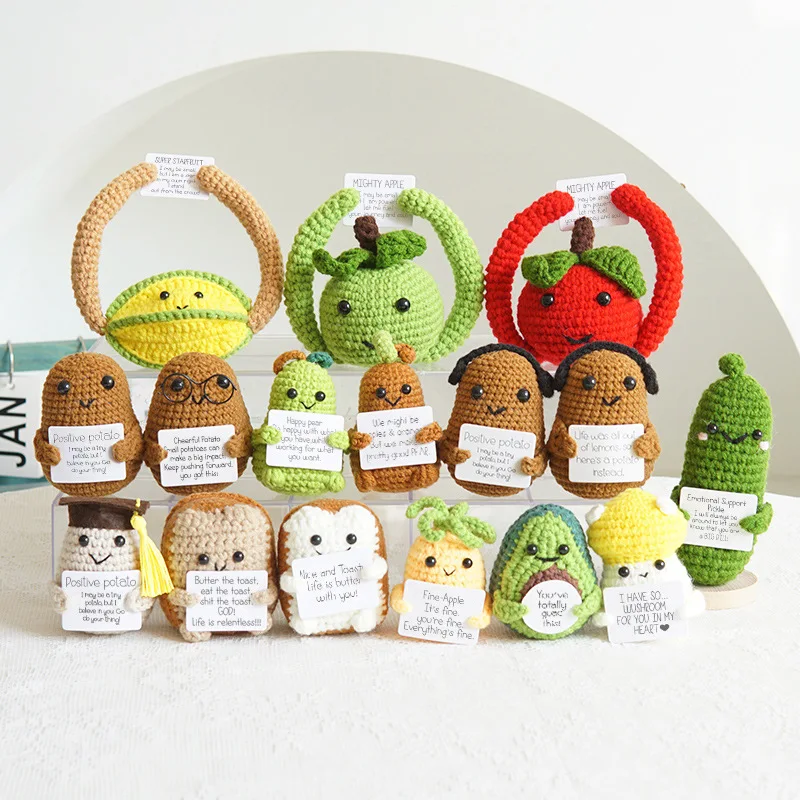 Positive energy Potato Hug Pocket Hug Mini main en peluche tricotée laine  pomme de terre poupée drôle de Noël salle cadeau décor - AliExpress