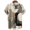 Summer Hawaiian men's Shirt Geometric Graphics 3D Printed Shirt Minimalist Design 2023 Men's Casual Top Street Short Sleeves 3