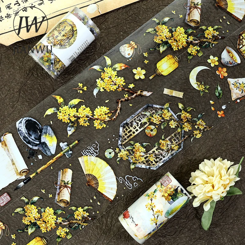 JIANWU 70mm * 200cm 빈티지 꽃 풍경 소재 콜라주 스크랩북 PET 테이프 크리 에이 티브 DIY 저널 문구