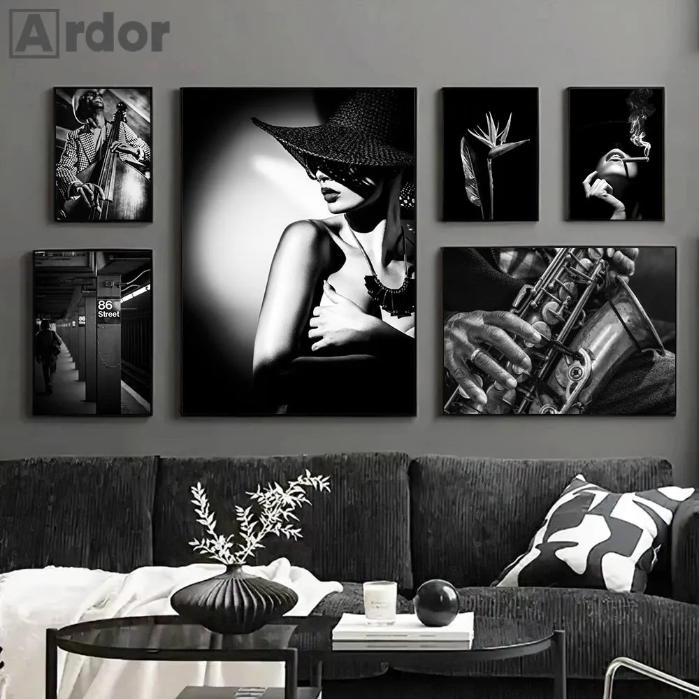 アート・デザイン・音楽 BLACK AND WHITE ERROTIC PHOTOGRAPHY Erotic Canvas Black And White Framed Art Prints Wall Decor - Art