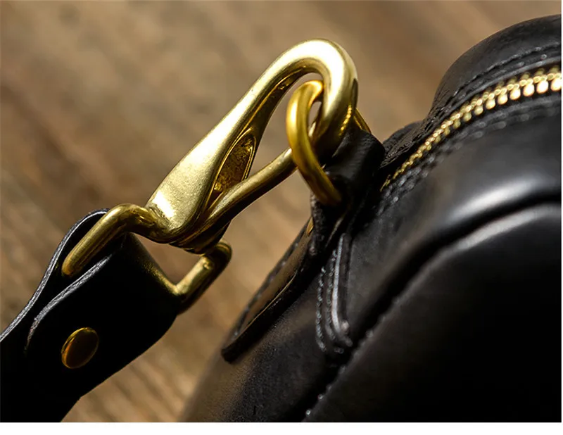 Fashion high quality genuine leather men's black small shoulder bag daily outdoor real cowhide multifunction crossbody bags