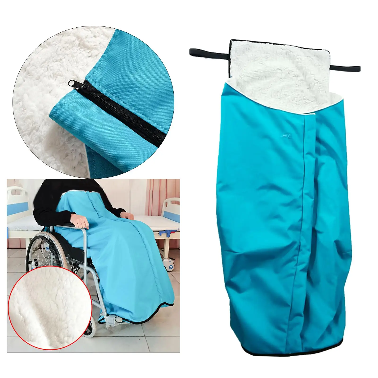 Plush Fleece Lining Wheel Chair Blanket Lap Cover for Leg Foot Universal Fit 2