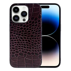 Premium Genuine Leather Cowhide Phone Case - Elegant Protective Back Shell Cover for iPhone 12 Mini (Coffee3604)