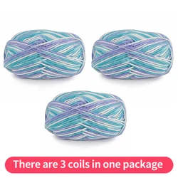Colorful Gradient Yarn, 150g Milk Cotton for Handwoven Sweaters, Hats & Scarves (09 Blue and White)