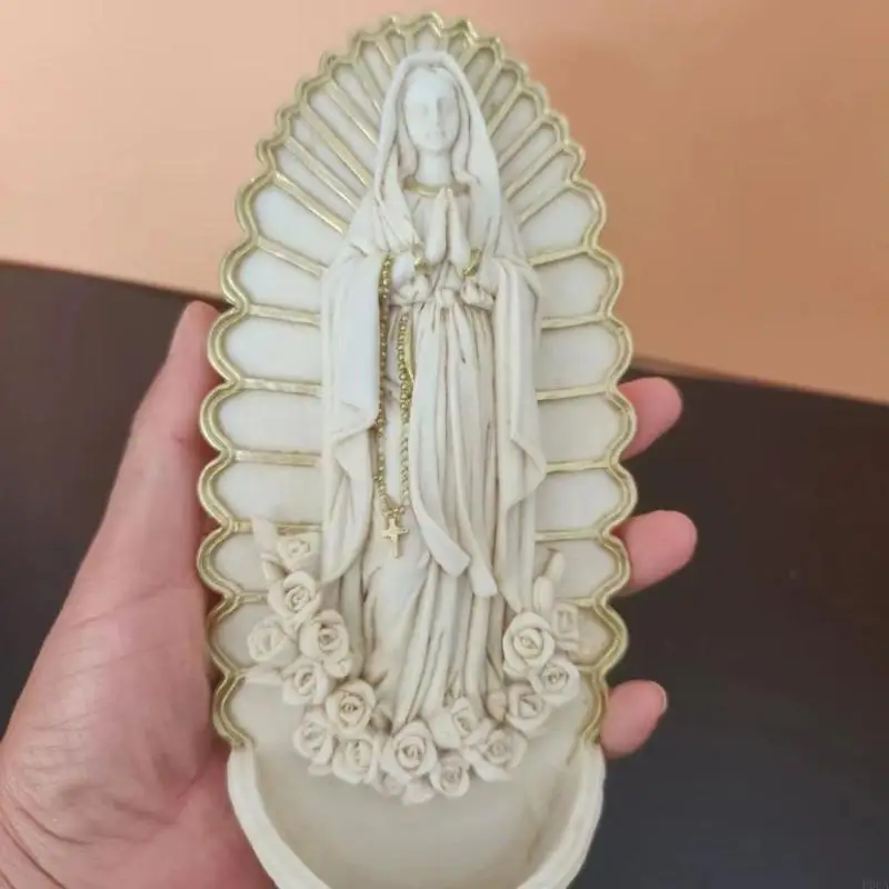Resins Holy Water Font Wall Art Hanging Decors for Prayer Room and Living Area