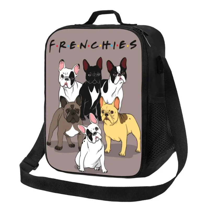 

Funny Frenchies French Bulldog Thermal Insulated Lunch Bag Women Dog Animal Portable Lunch Container Picnic Bento Food Box