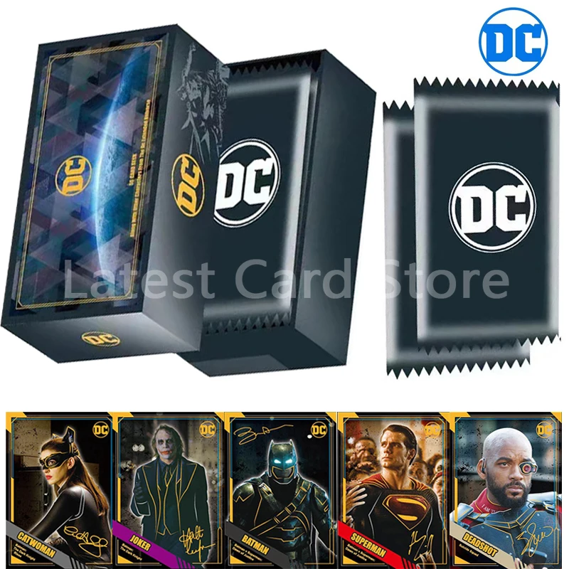 

Genuine DC Justice League Superman Batman Metal Cards Collection Marvel Series Superhero Battle Card Box Game Toys Children Gift