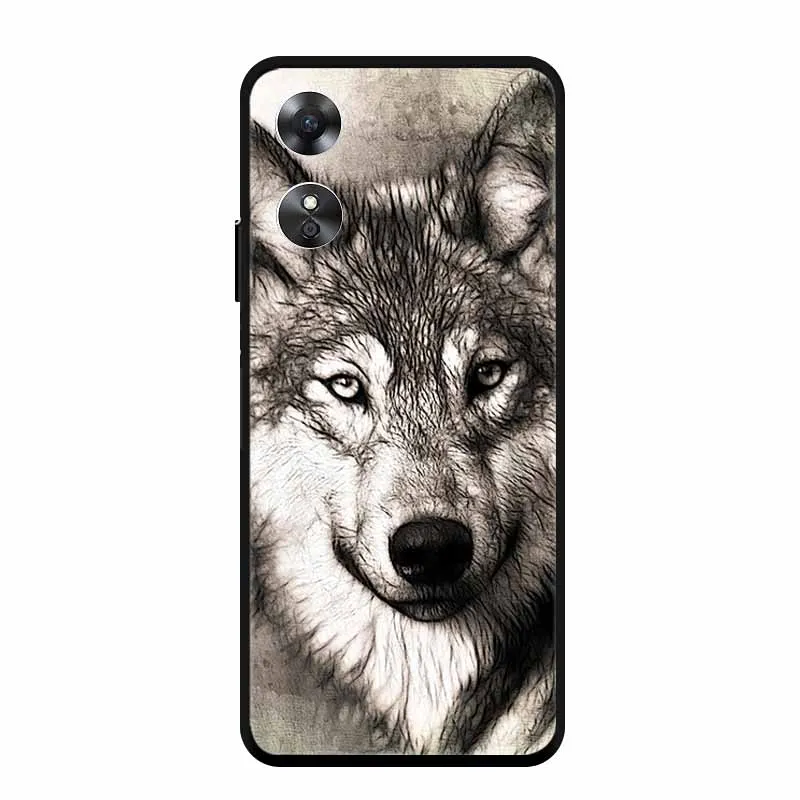 Cool Animal Design Black Edge Silicone Soft Phone Cover Case