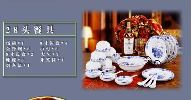 Memoriseren camera geluk 28 geglazuurde keramische servies Chinese blauw en wit porselein kom  porselein servies servies gift set - AliExpress Huis & Tuin