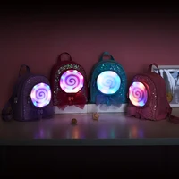 Girls' backpack leisure travel candy design LED light fashionable and cute children's backpack suitable for girls as gifts 2