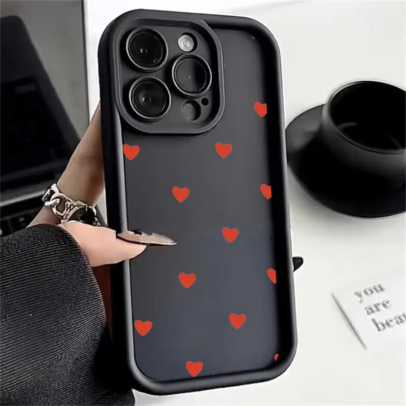 Fashion Love Heart Soft Plating Silicone Cellphone Case