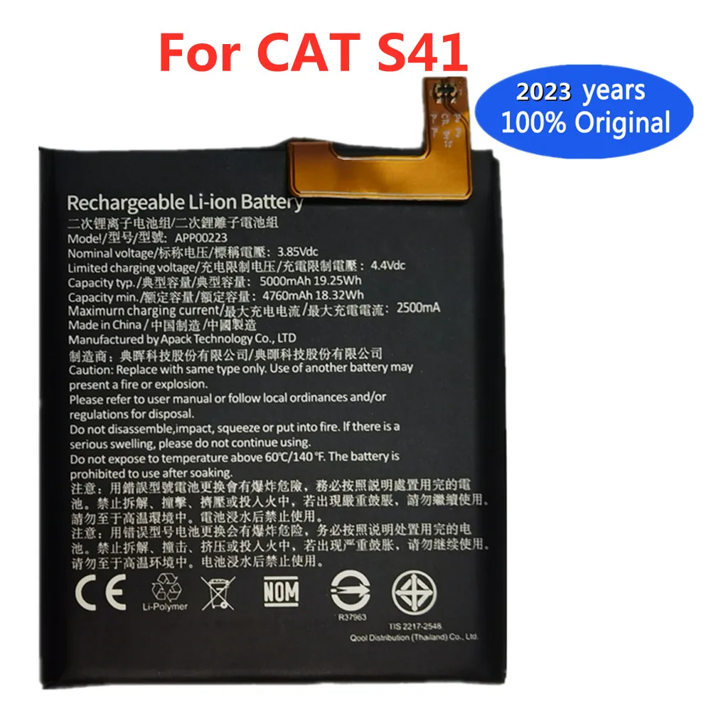 

New 100% Original Mobile Phone Battery S41 For Caterpillar CAT S41 APP00223 Smartphone Replacement Bateria Batteries 5000mAh