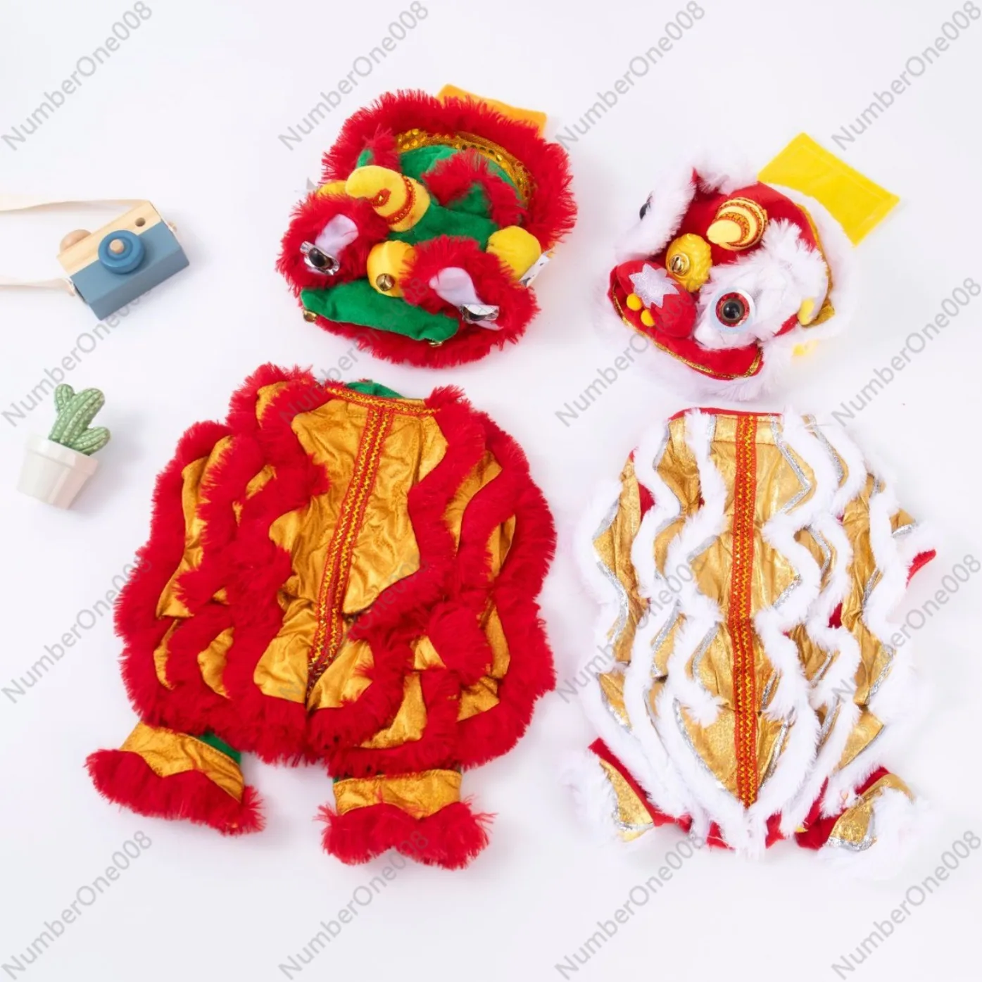 Lion Dance Costume for Small Dogs Cats, Chinese New Year Pet Outfit for Teddy Corgi, Festive Winter Apparel Wholesale