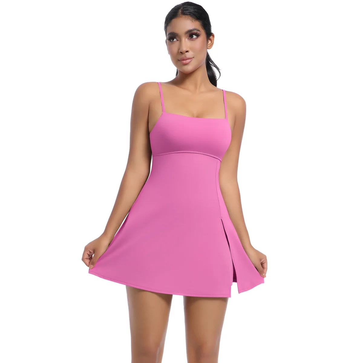 Tennis Dress Solid Color Woman Sexy Fitness Sports Women's Short Sporty Dress Lothing Elegant Tennis One Piece Golf Skirt