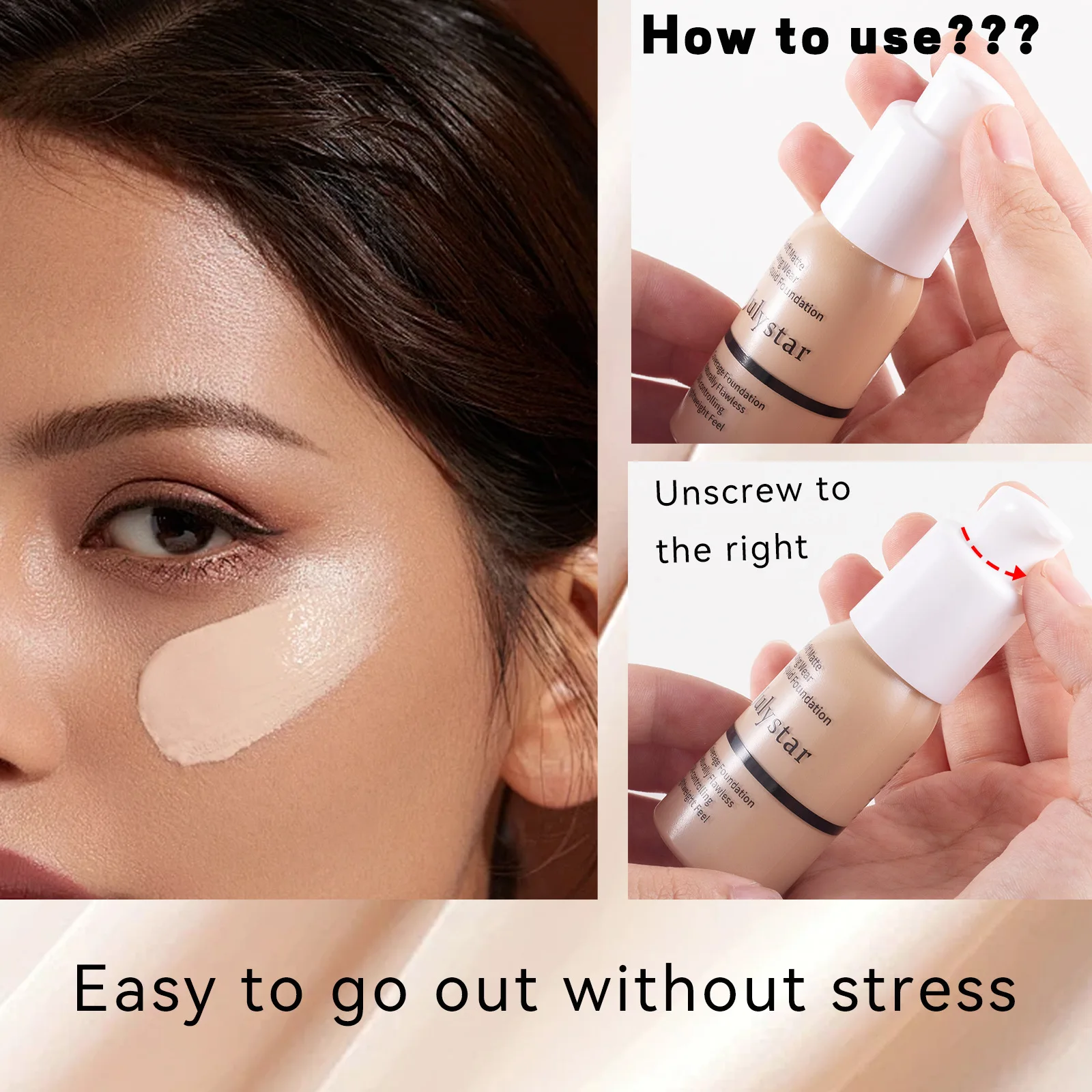 Concealer foundation set, natural and clear, brighten skin tone, moisturize skin, beauty makeup makeup set, long lasting conceal 2