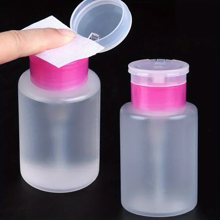 Empty Press Nails Polish Remover Bottle Portable Push Down Pump Dispenser Tool Liquid Container Refillable Salon Accessory 150ml