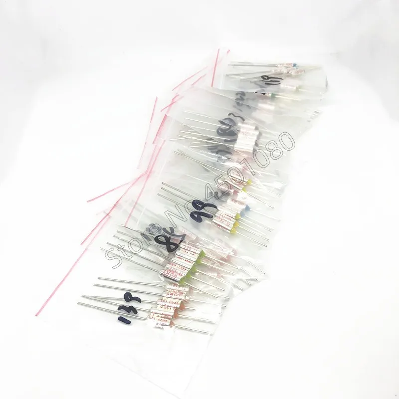 Thermal Fuse 16 Values = 80pcs assortment kit 10A 250V Thermal Cutoffs 73C degree-240C degree Temperature fuse thermal fuse