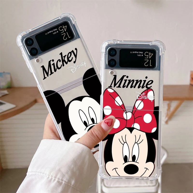 Mickey Mouse minnie Thin Phone Case for Samsung Galaxy 5G Z Flip 3 Z Flip 4 zflip ZFlip3 Flip4 Flip3 Transparent case for samsung z flip 3