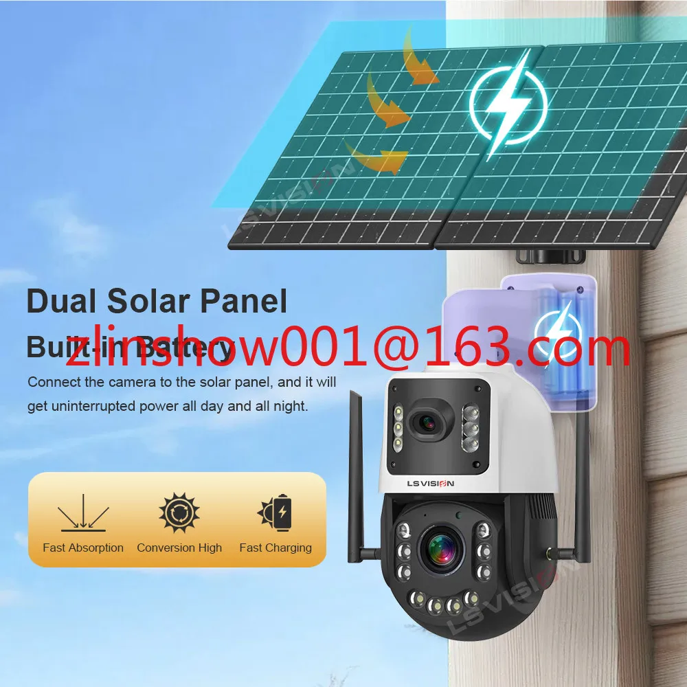 4MP 50X Optical Zoom 4G Dual Screen AOV Solar Camera Outdoor 2K 24/7 ...