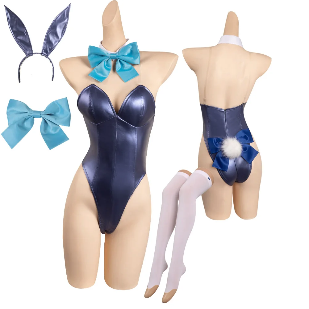 

Game Blue Asuma Toki Cosplay Women Jumpsuit Costume Fantasia Bunny Girls Bow Tie Outfits Halloween Carnival Party Suit