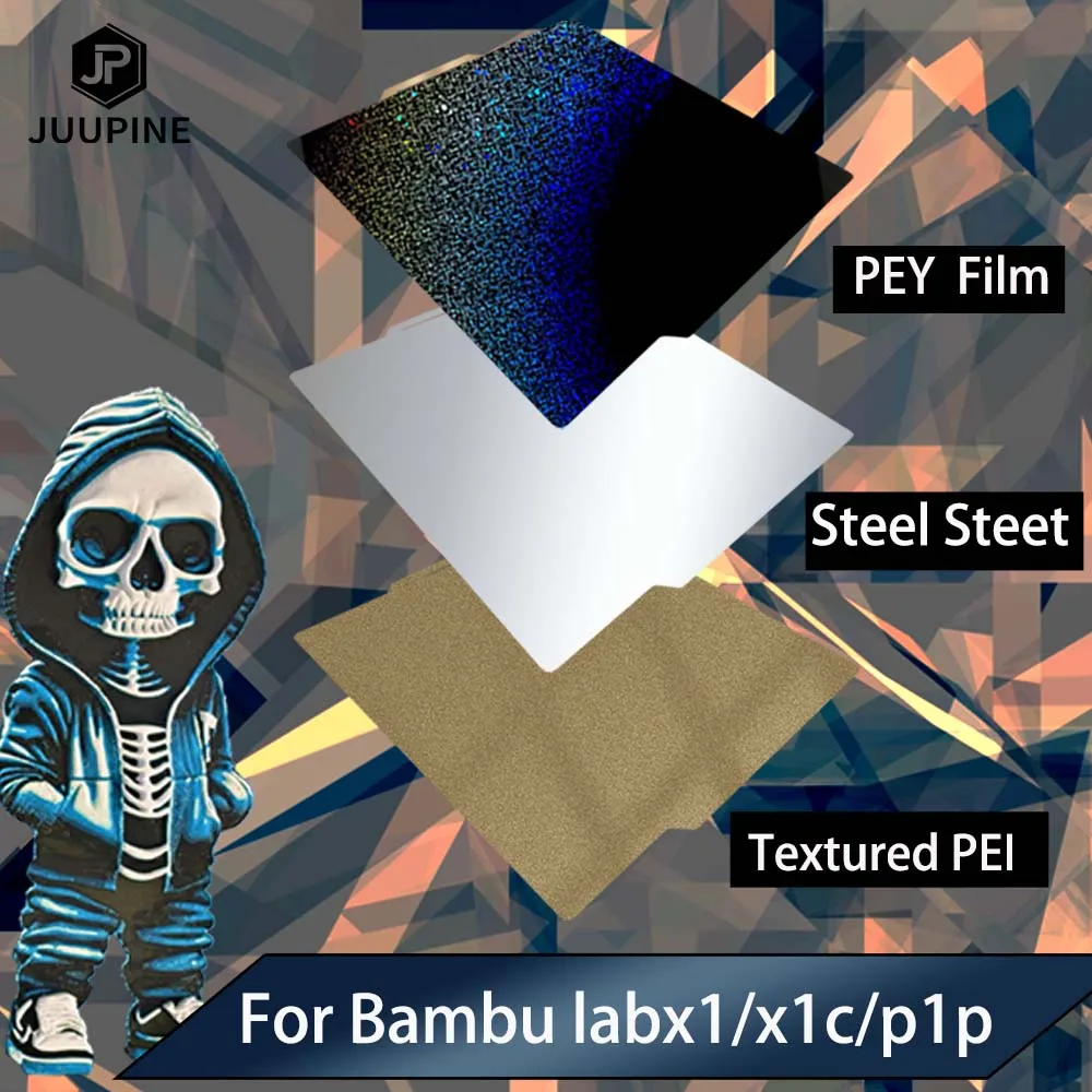 

Радужная текстурированная Магнитная пластина PEI 256x256, двусторонняя пластина для лаборатории Bambu P1P, сборная пластина для Bambulabs x1 Carbon x1c