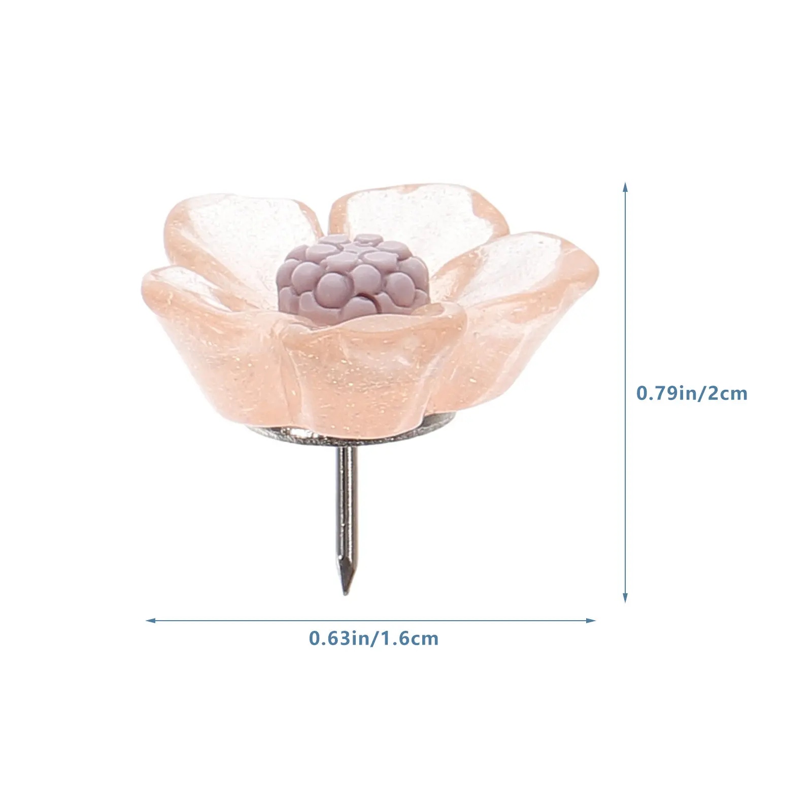 20Pcs 꽃 모양의 푸시핀 프리미엄 고급 소재 DIY 사무실 홈지도 장식 벽 예술을위한 섬세한 압정
