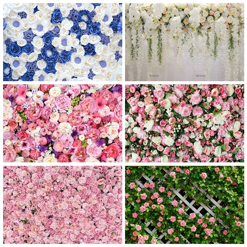 

Wedding Flowers Backdrop Adult Birthday Party Decor Background Photography Portrait Photographic for Photo Studio Shoot Props