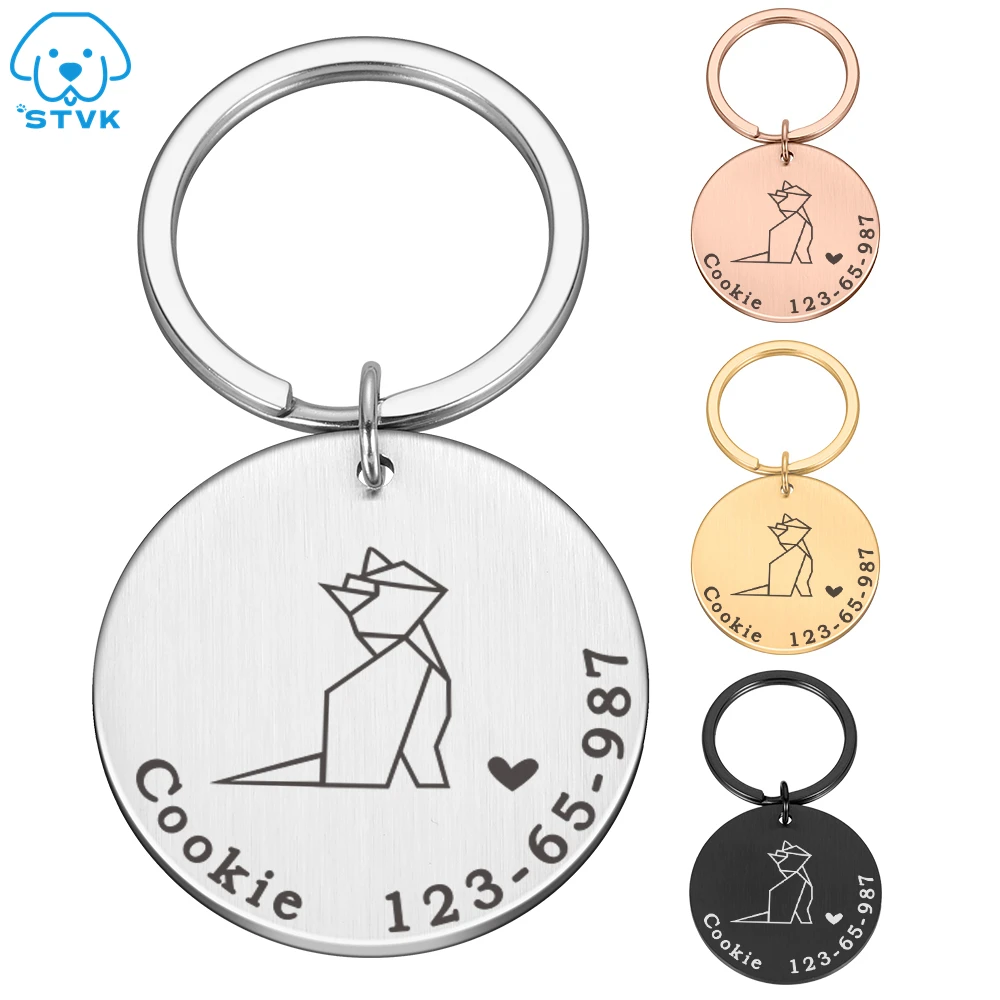 Personalized Engraving Pet Dog Cats Name Tags Customized Cat Dogs ID Tag Collar for Pets Nameplate Anti-lost Collars Accessories