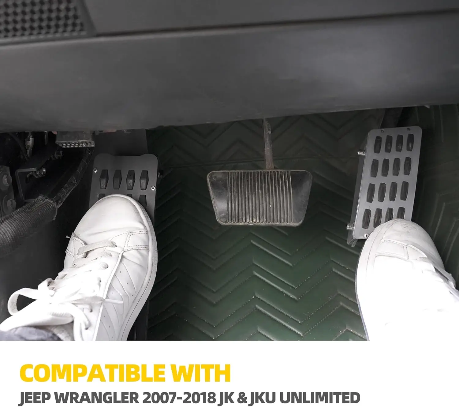 Internal Dead Pedal Driver Left Foot Rest Pedal Compatible with 2007- Jeep Wrangler JK & JKU