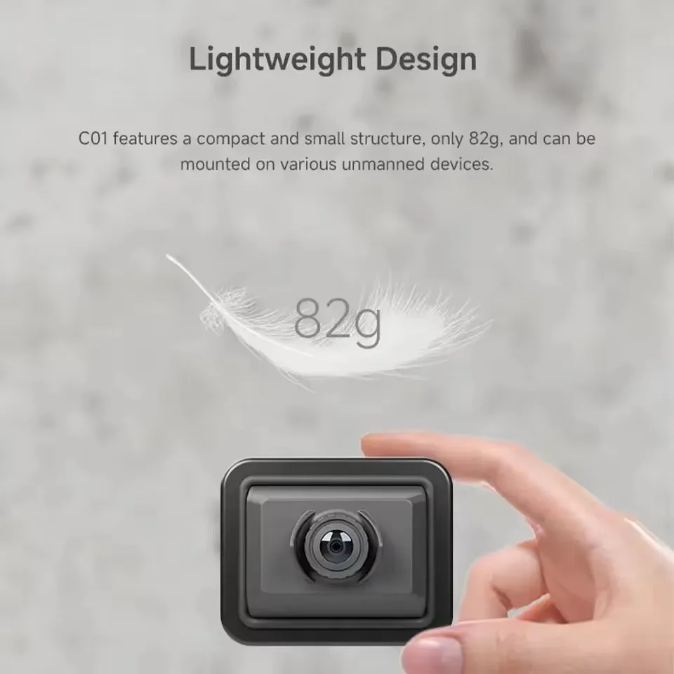 Caméra Skydroid C01 4K 30FPS EIS pour drone, étanche, ultra grand angle, 70g