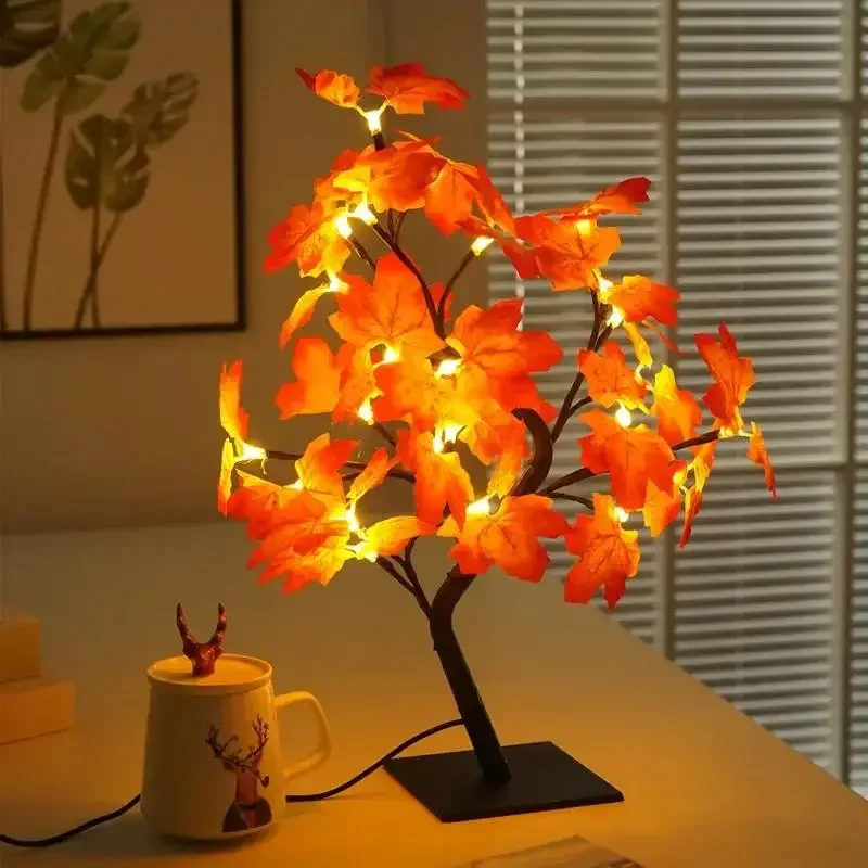 24 LED مابل ليف الجنية ضوء شجرة ورد الجدول مصباح ا...