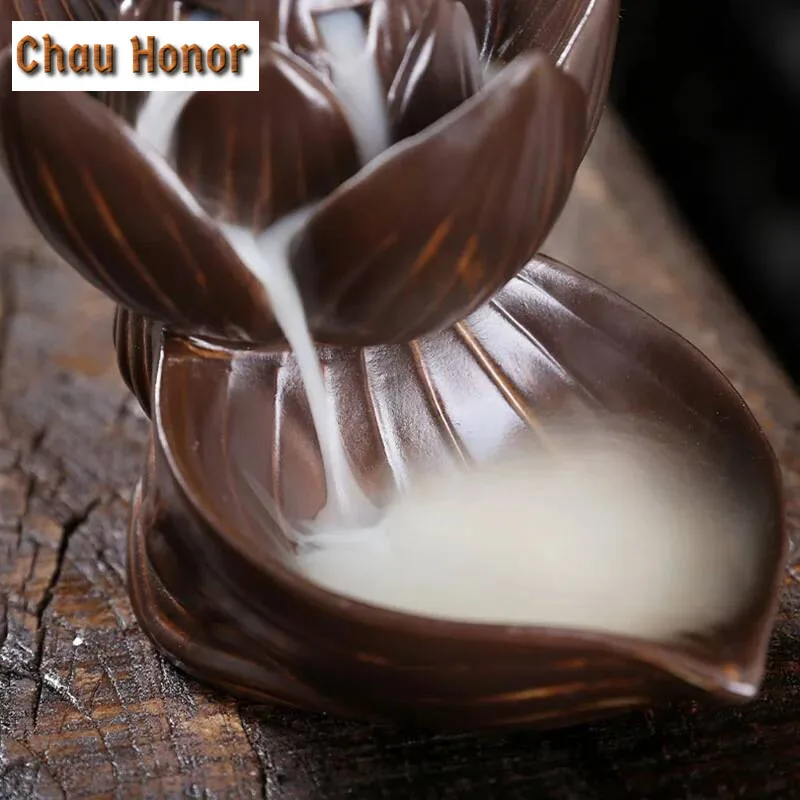 Creative Home Decor Backflow Stick Incense Burner Waterfall Glaze Black Ceramic Censer Home Decoration Use In Home Teahouse