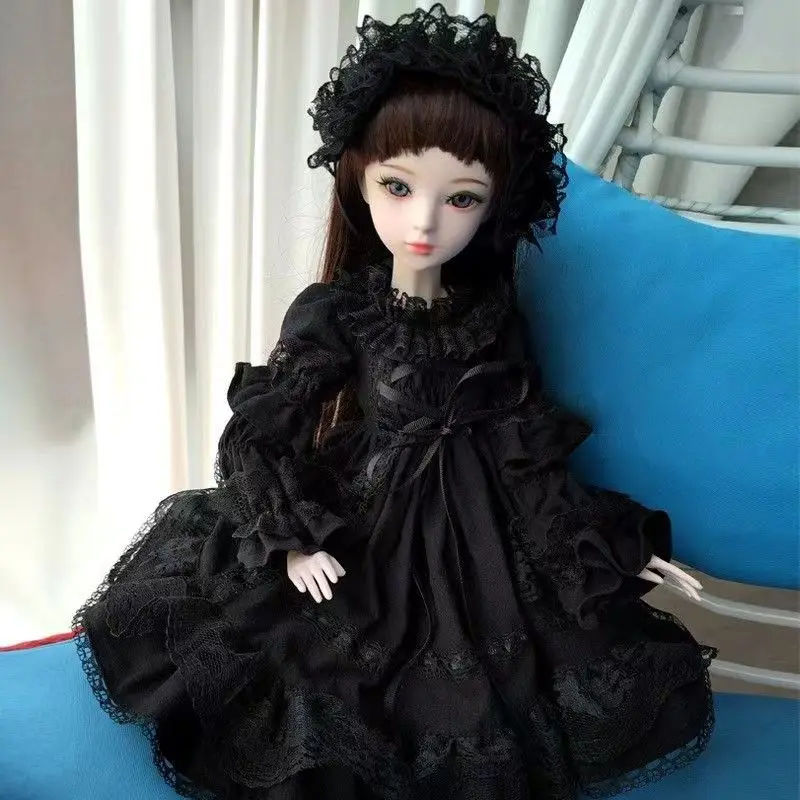 

1/3 1/4 1/6 BJD Doll Clothes Suit Long Dress with Headwear Accessories Lolita Style 30cm 45cm 60cm BJD Doll Clothes Suit Outfit