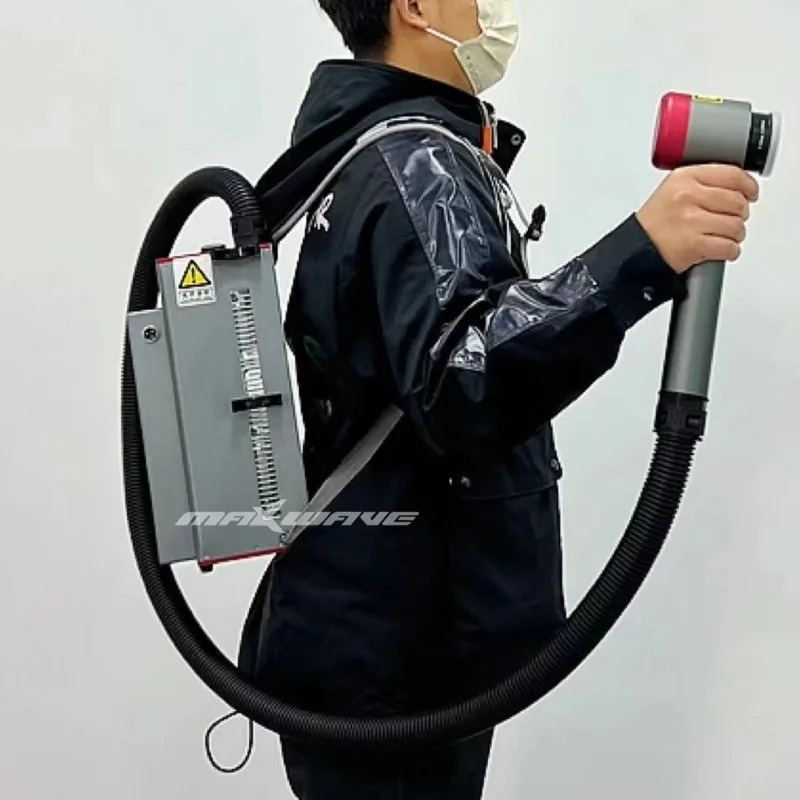 100W Portable Pulse Laser Rust Remover Paint Wood Stone Stainless Steel  Fiber Laser Cleaning Machine