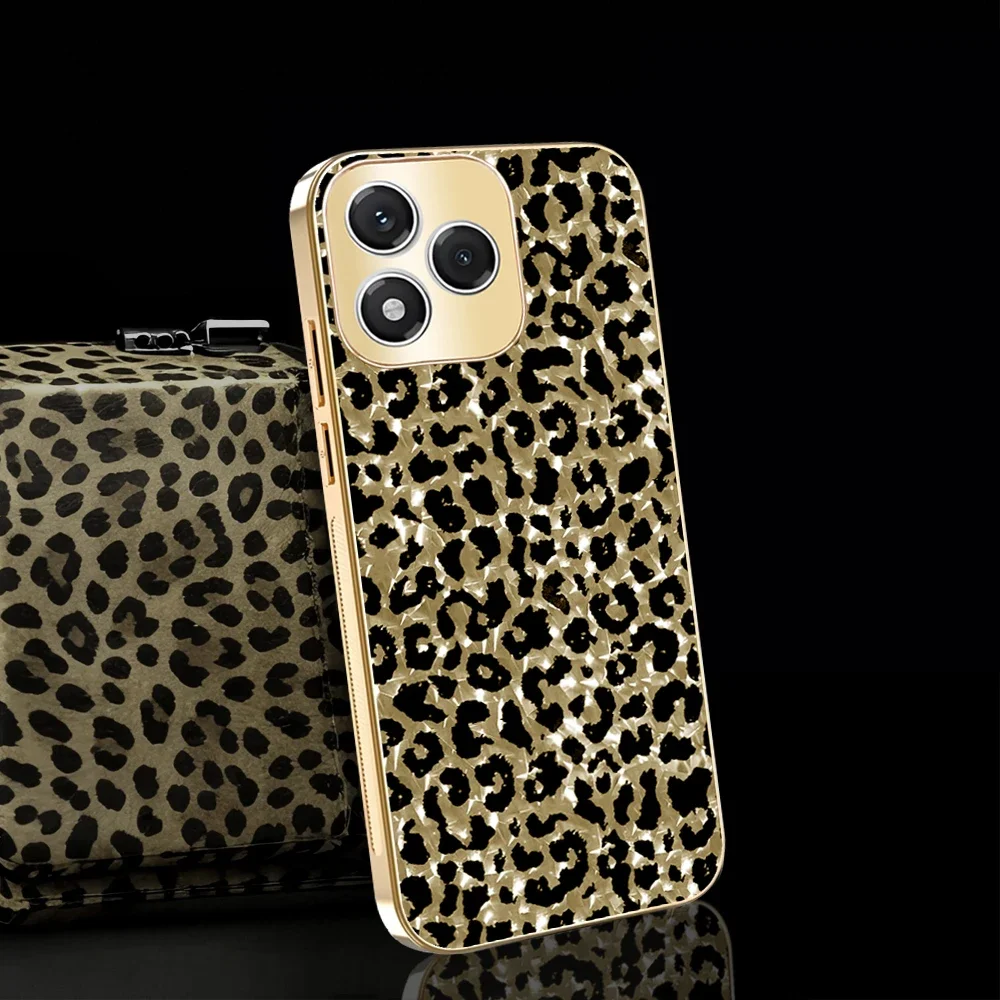 Luxury Gold Leopard Print Glitter Hard Phone Case