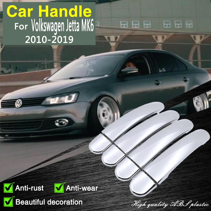 Para Volkswagen Jetta MK6 Vento Pyeonghwa Zunma 2010 ~ 2019 cubierta de manija de puerta cromada accesorios coche pegatinas a prueba de óxido - AliExpress