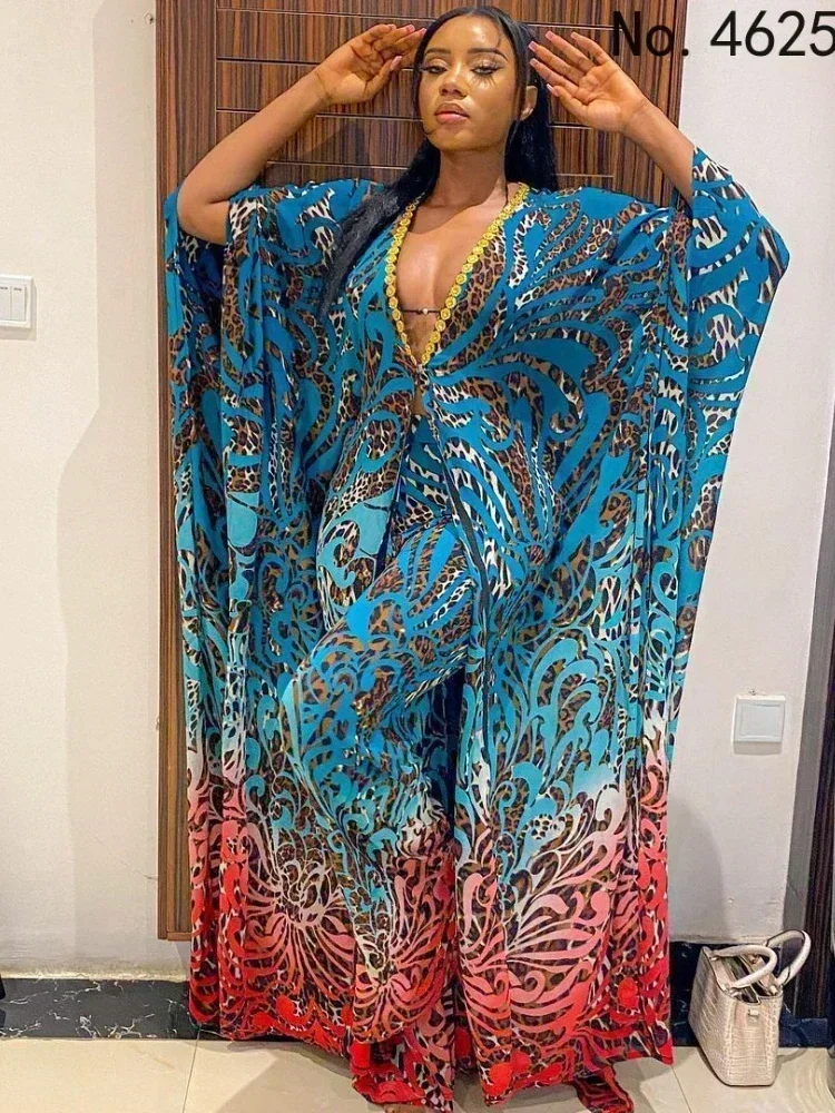 Soie Boubou Africain En Mousseline Soie Imprimée Robe Africaine
