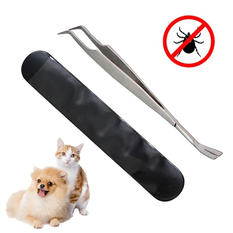 2 In 1 Stainless Steel Tick Tweezers Professional Tick Removal Tool for