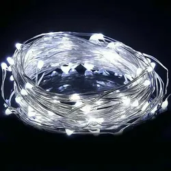 LED Fairy Lights - Battery Powered Copper Wire String Lights for Home and Event Decoration (White Light)