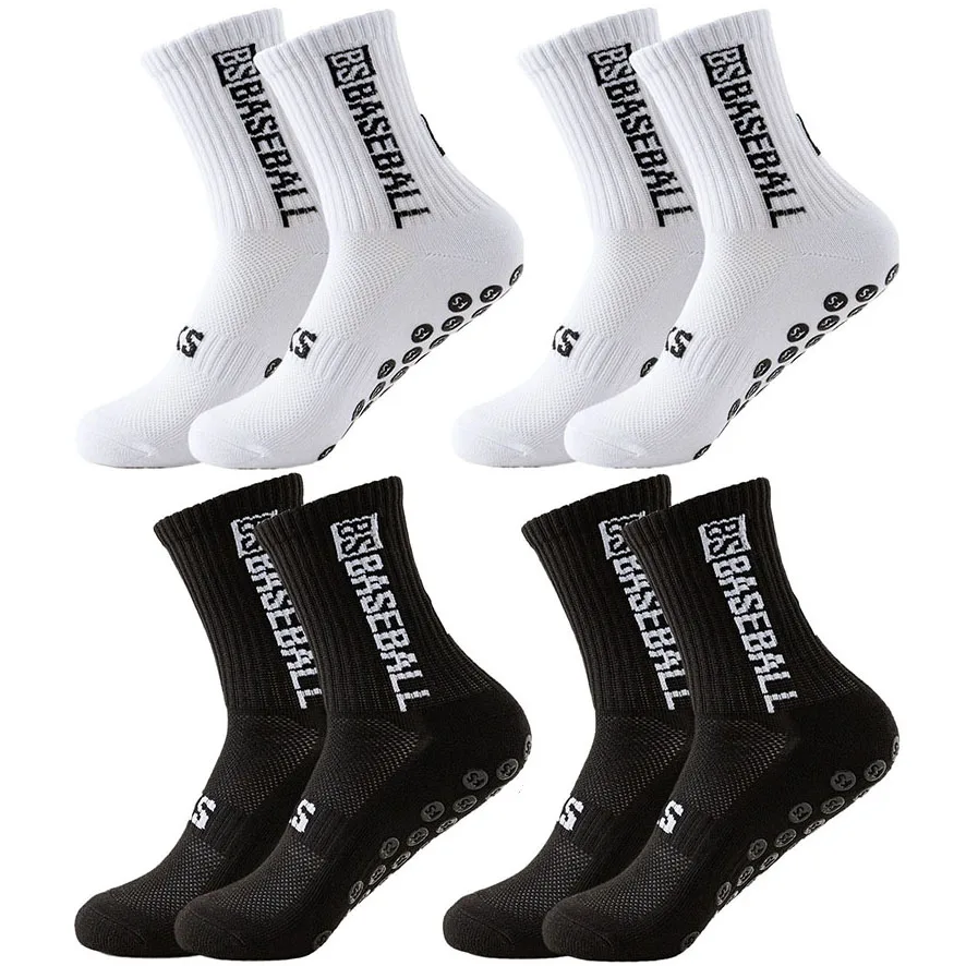 Non Slip Grip Socks 4Pair Men Women Non Slip Grip Socks for Football Basketball Baseball Rugby Soccer Cycling Running Tennis Skateboard Breathable