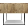 Solid Mango Wood and Metal 48 inch Wide Rectangle Modern Industrial Coffee Table in Natural for The Living Room Café Tables 4